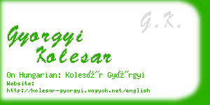 gyorgyi kolesar business card